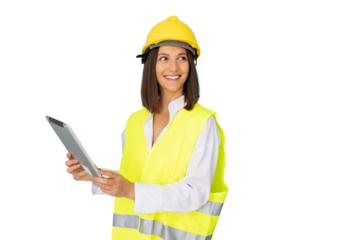 Female civil engineer with a safety helmet