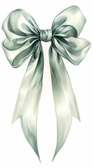Sage green bow isolated background