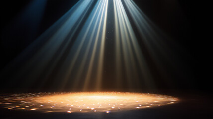spotlight on stage, spotlight, stage lighting, empty stage, background with rays, abstract light background