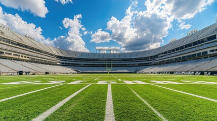 Scenic View of a Football Stadium Under Blue Skies