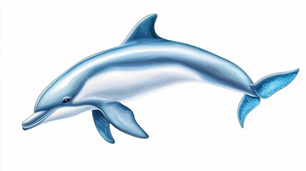 A vibrant illustration of a dolphin swimming gracefully, showcasing its sleek body and playful spirit.