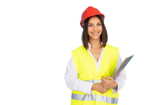 Professional woman in a hard hat