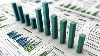 The bar chart on the document clearly illustrates the gradual growth, displaying the business progress and financial analysis.
