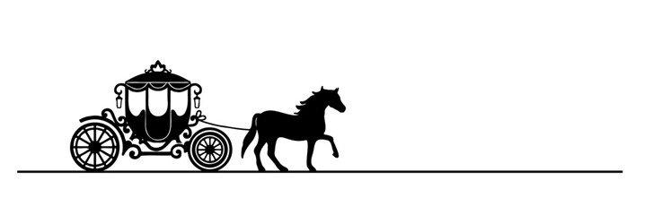 cinderella carriage silhouette and line art