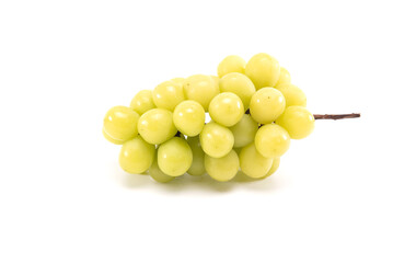 Shine muscat grape isolated on white background. Sweet green grape.