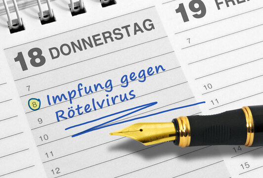 Impfung gegen das R&ouml;telvirus, Termineintragung