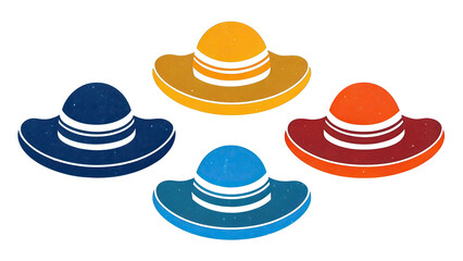 Colorful cartoon hat illustration isolated on transparent background for animation projects, playful design elements, and themed illustrations.