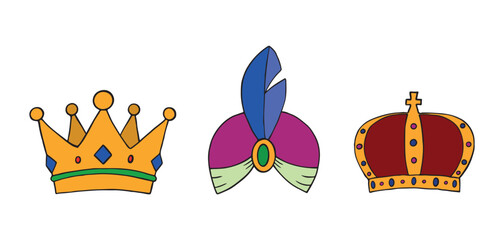Three Wise Men Crowns Biblical Illustration