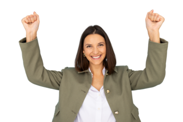 Focused professional woman pointing at a key element