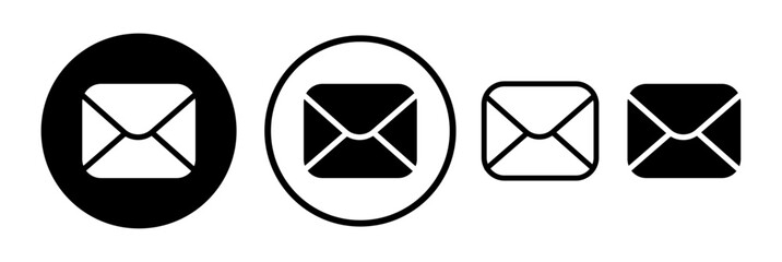 Mail icon set includes various email icons, envelope symbols, and email illustrations. Vector format.