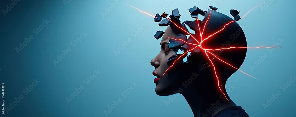 Poster Abstract representation of a mind experiencing transformation and chaos.