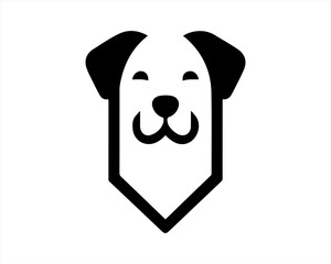 Dog Logo design template. Dog head icon. Vector illustration. Cartoon dog face logo. Animal logotype concept. 