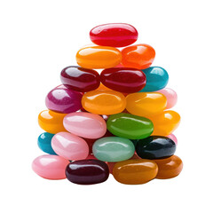 Pile of Jelly Bean isolated on transparent background