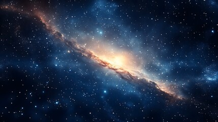 Distant Galaxy with Bright Stars in Deep Outer Space_3