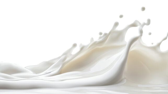 big milk waves and splashes, a healthy drink. milk waves on transparent background