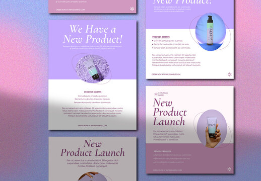Purple Pastel Product Social Media Set
