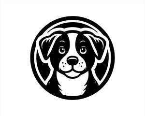 Dog Logo design template. Dog head icon. Vector illustration. Cartoon dog face logo. Animal logotype concept. 