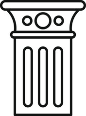 Naklejka premium Simple line drawing of a classic column, featuring ornate circles on the capital and vertical lines on the shaft