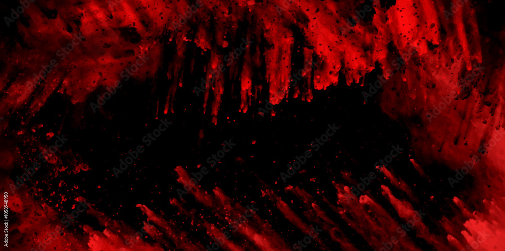 Poster red horror scary background. abstract watercolor red grunge background painting. dirty rustic fire r