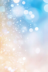 Abstract blur bokeh background. Pastel pink, yellow, blue background with silver bokeh lights