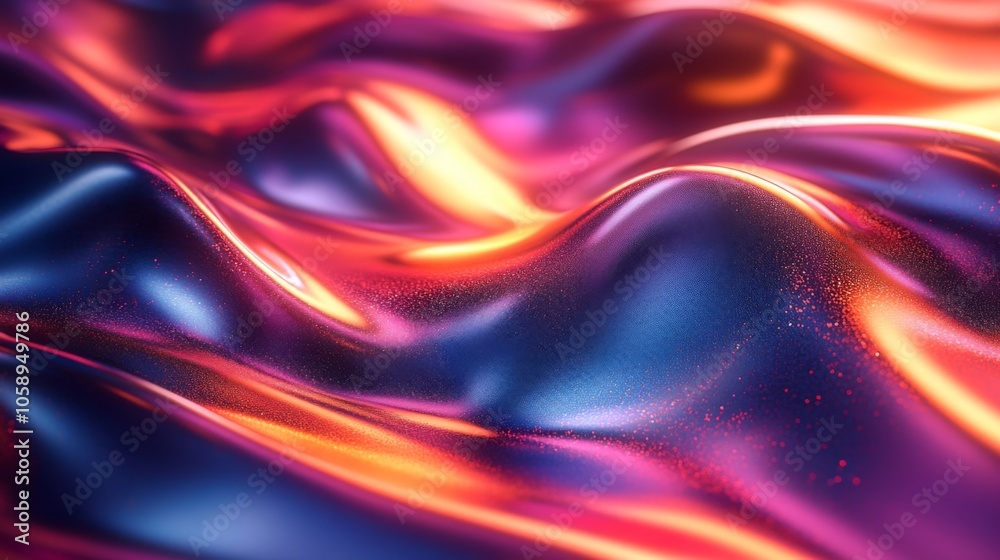 Sticker Abstract Wavy Pattern with Vibrant Color Gradient