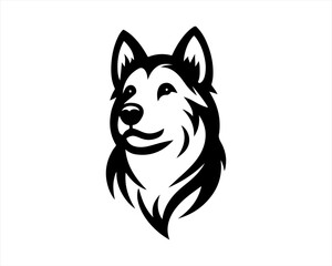 Fototapeta premium Dog head logo design template. Vector illustration. Simple silhouette. Flat style. Cartoon dog logo. Animal logotype concept. 