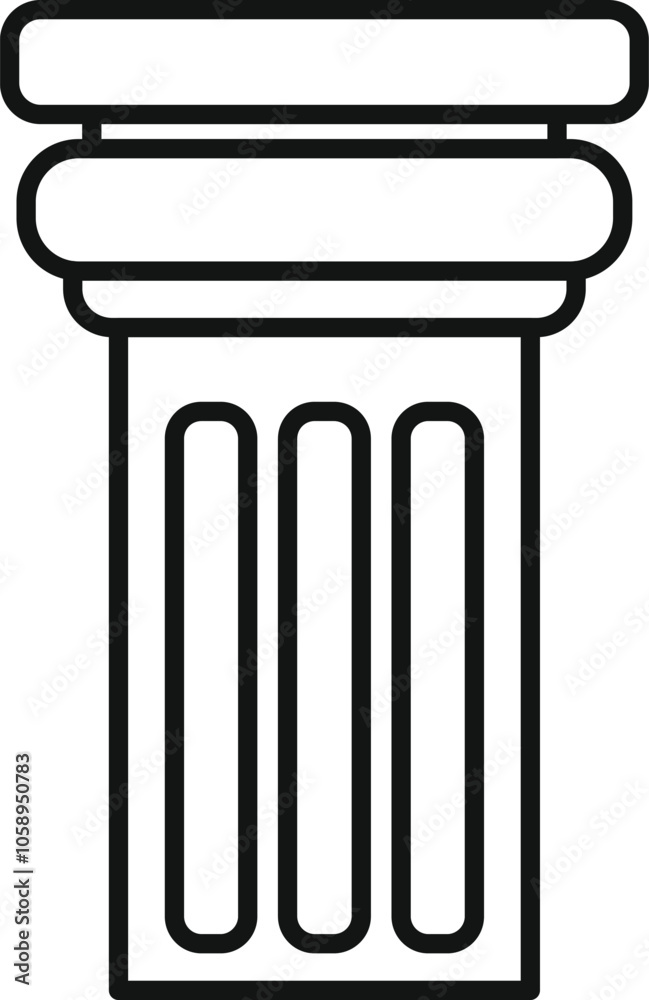 Poster simple line drawing of a fluted column, representing classical architecture and historical design