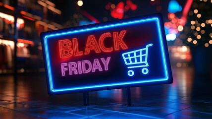 a neon sign with the text black friday sale