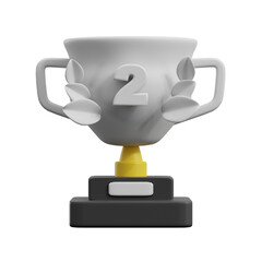 3d rendered illustration silver trophy