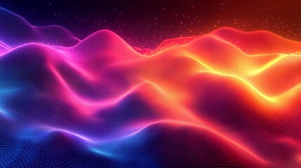 Obraz premium Abstract Digital Landscape with Vibrant Gradient