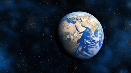 Fototapeta premium Blue Planet Earth in Space Isolated Against Black Background