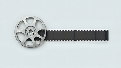 Film Reel on Grey Background