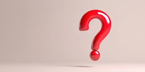 A red question mark is floating in the air. Concept of curiosity and uncertainty