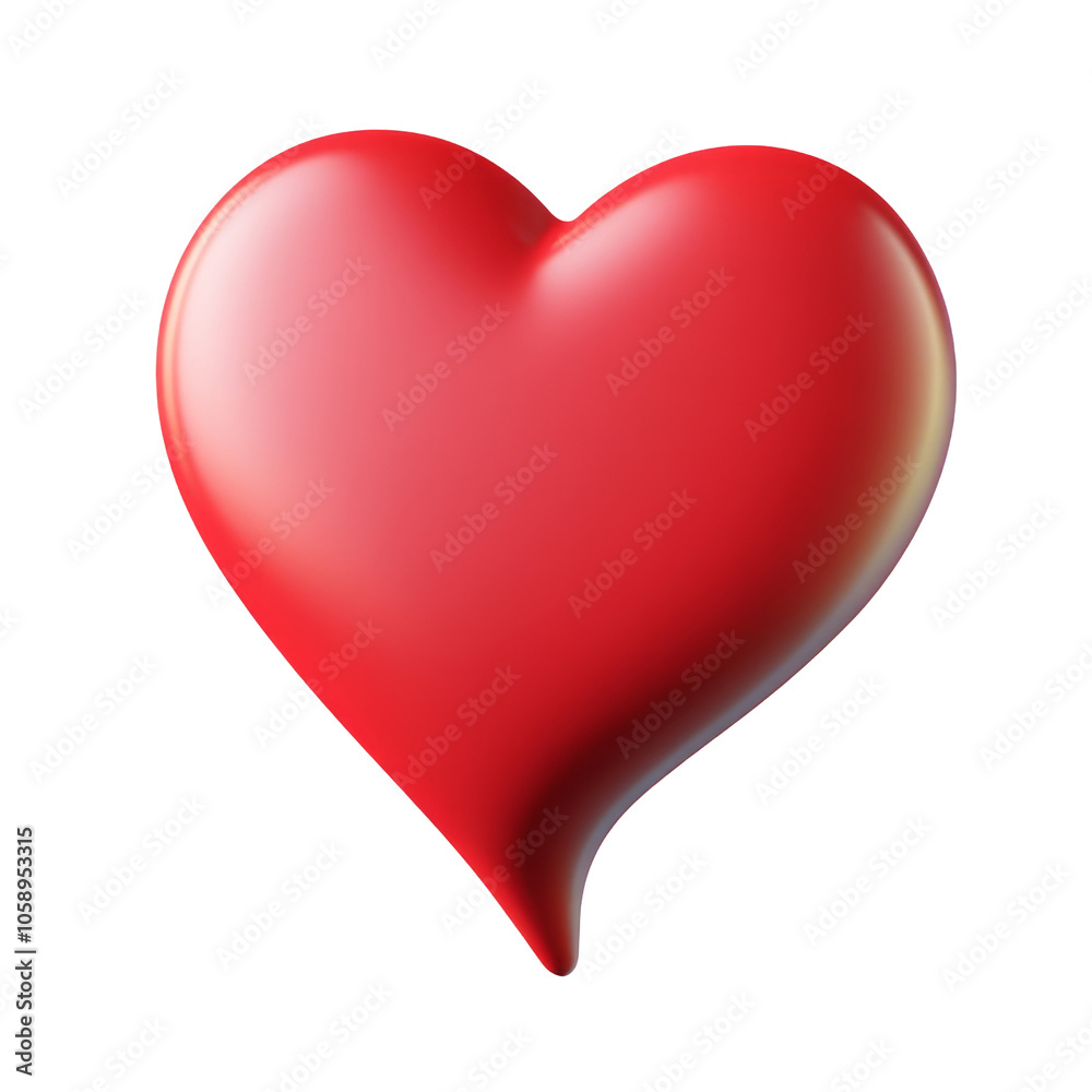 Canvas Prints red heart 3d render icon isolated on transparent background cutout