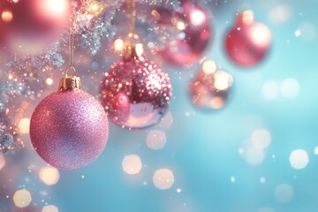 Beautifully decorated Christmas tree with ornaments and lights in a festive outdoor setting