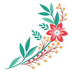 vector flower design corner shape the floral simple