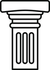 Simple line drawing of a column, symbolizing classical architecture and historical structures, providing support and elegance to buildings