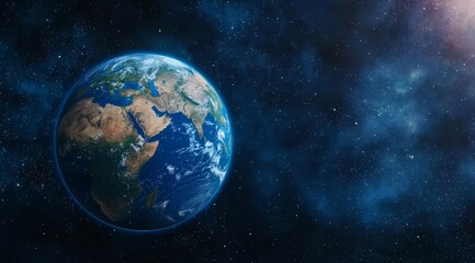 Blue Planet Earth in Space Isolated Against Black Background