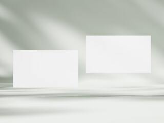 Business card mockup on aesthetic warm white background