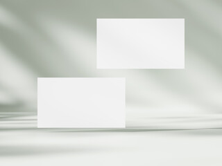 Naklejka premium Business card mockup on aesthetic warm white background