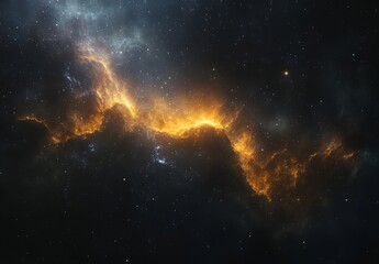 Fototapeta premium Fiery Nebula in Deep Space