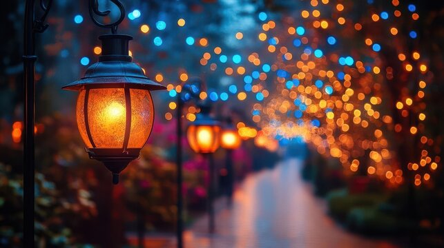 soft cream background adorned with out-of-focus festival lights, creating a dreamy bokeh effect that encapsulates the joyous spirit of outdoor celebrations and festive gatherings