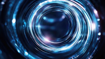 Obraz premium Abstract Light Tunnel with Circular Swirls and Glowing Specks