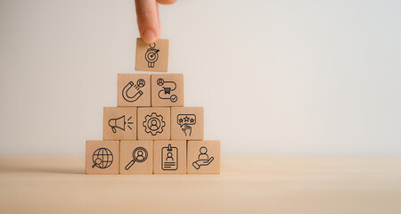 Target customer and marketing strategies concept. Customer insight, buyer persona, customer...