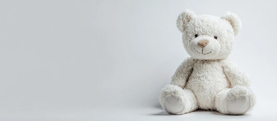 Obraz premium White Teddy Bear And White Background