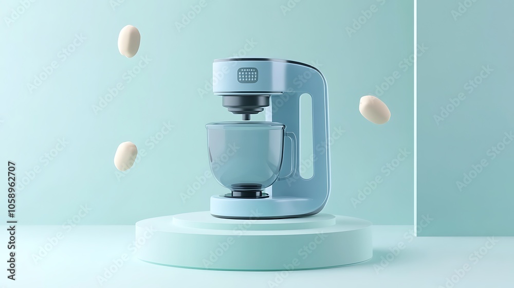 Wall mural minimalist food processor floating in 3d space