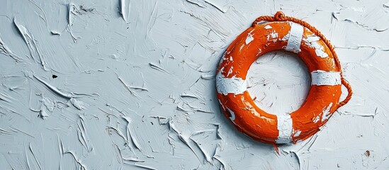 Life Jacket Sign On White Paint