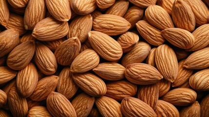 Fototapeta premium Heap Of Raw Almonds Nuts Background