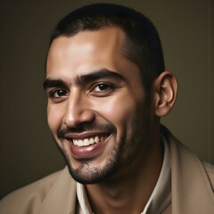Obraz premium An arabic man smiling to the camera
