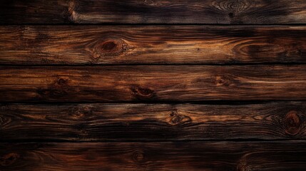 Rustic dark brown wooden texture with a panoramic view ideal for table backgrounds and banners
